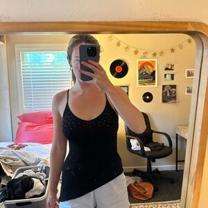 Vintage teenie weenie sparkly asymmetrical tank